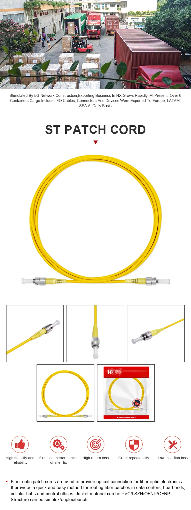 Cat5e CAT6 UTP Network Cable Patch LAN Ethernet Fiber Optic Patch Cord with RJ45 Connector