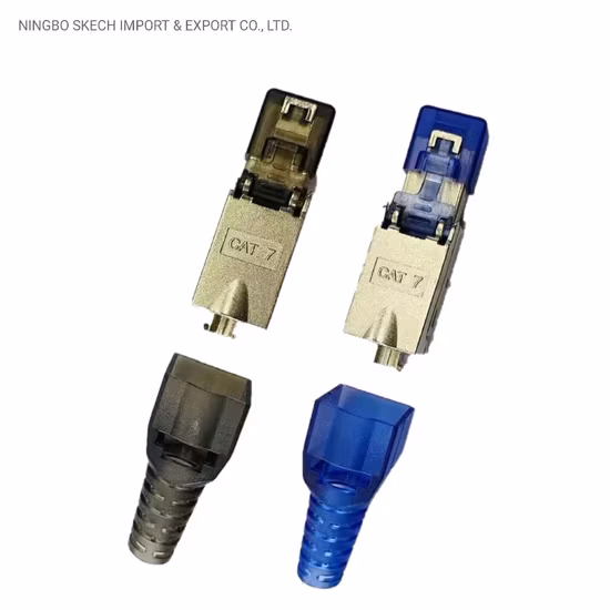 FTP/STP Network Module RJ45 Field Connector 8p8c CAT6A/Cat7/Cat8 RJ45 Shielded Modular Plug Toolless