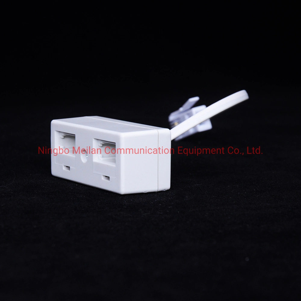 Male to Two Female UK Telephone Modular Plug Bt Connector