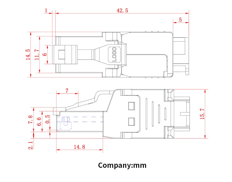 Networking RJ45 CAT6 UTP Connector Unshielded Toolless Modular Plug 8p8c Connector Plug