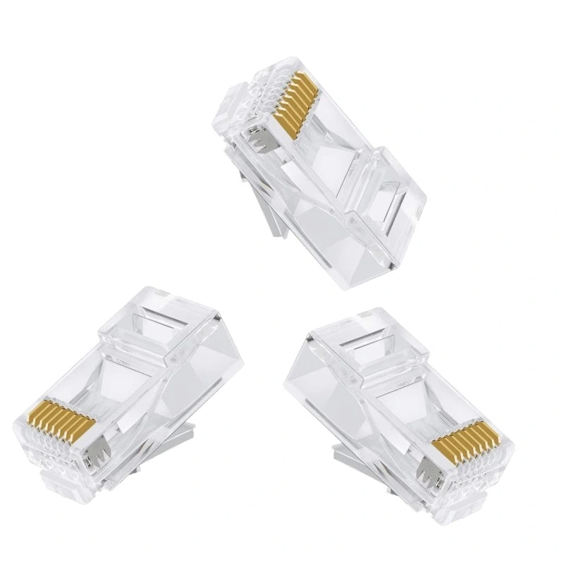 UTP RJ45 CAT6 Modular Plug for Network LAN Cable 8p8c 3 Tips (Forks) Ethernet Cable Crimp 8 Pin Connector