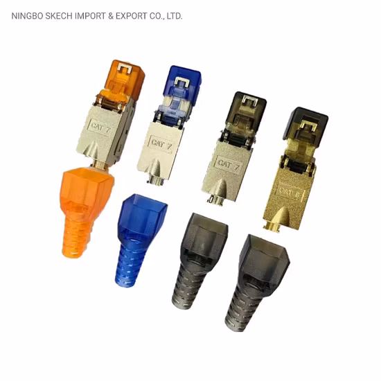 FTP/STP Network Module RJ45 Field Connector 8p8c CAT6A/Cat7/Cat8 RJ45 Shielded Modular Plug Toolless