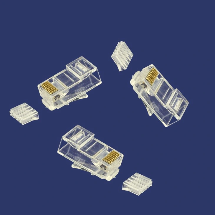 RJ45 8p8c UTP Cat5e/CAT6 Network Modular Plug 2 Tips/3 Tips (Forks) with Insert Bar with UL Approved