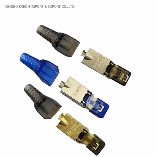 FTP/STP Network Module RJ45 Field Connector 8p8c CAT6A/Cat7/Cat8 RJ45 Shielded Modular Plug Toolless