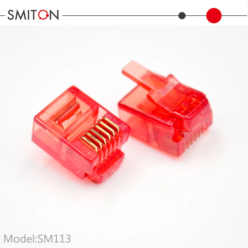 Cat3 Telephone Plug UTP Type 6p6c Connector Rj12 6p6c Modular Plug