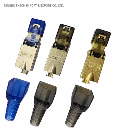 FTP/STP Network Module RJ45 Field Connector 8p8c CAT6A/Cat7/Cat8 RJ45 Shielded Modular Plug Toolless