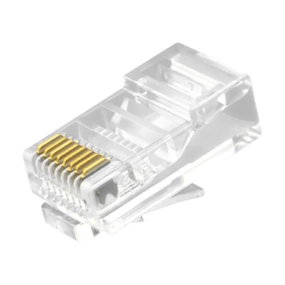 CAT.5E RJ45 8P8C ネットワーク コネクタ、丸型ケーブル用シールドなしモジュラー プラグ (UTP) 付き