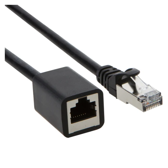 RJ45 Cat5e CAT6 イーサネット延長ケーブル (オス - メス)。