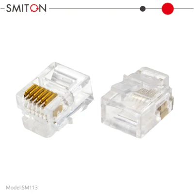 Cat3 電話プラグ UTP タイプ 6p6c プラグ Rj12 6p6c モジュラープラグ