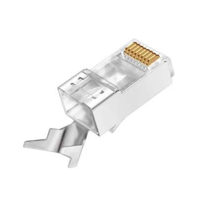 RJ45 8p8c Cat. 6A Cat. 7 金メッキ金属シールド プラグ