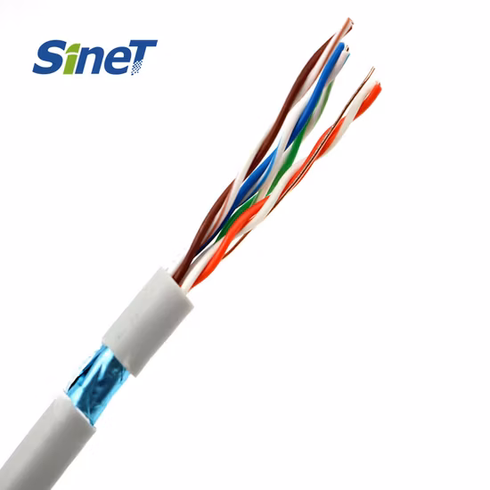 猫。 銅導体を備えた 5e UTP シールド付きツイストペア イーサネット LAN ネットワーク ケーブル