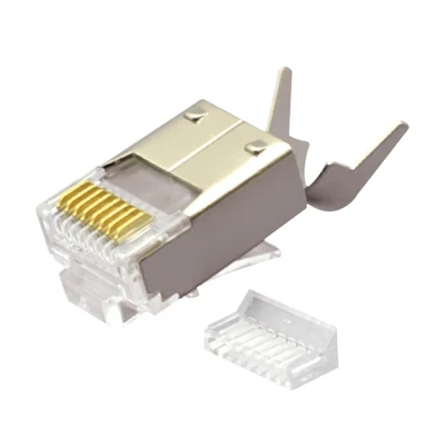 CAT.6 RJ45 8P8C モジュラープラグ、シールド (FTP)、ネットワーク接続、端子付きショートハウジング、2 ピースキット