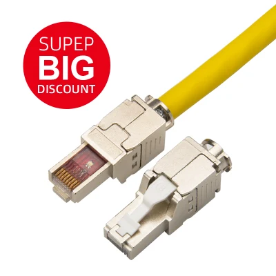 新製品 RJ45 8p8c CAT6 FTP ツールフリー コネクタ RJ45 コネクタ 亜鉛合金シールド モジュラー コネクタ