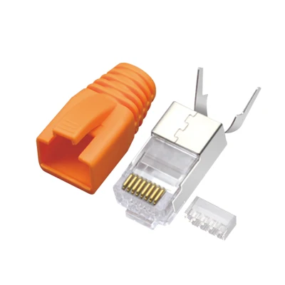 CAT.7 RJ45 8P8C モジュラープラグ、シールド付き (FTP)、ネットワーク接続、3 点キット