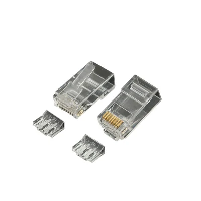 RJ45 パススルー コネクタ、UTP イーサネット ケーブル、ネットワーク モジュラー プラグ、Cat5e/CAT6/CAT6A、RJ45 クリスタル ヘッド、8p8c コネクタ