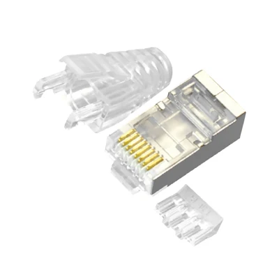 CAT.6 RJ45 8P8C モジュラー プラグ、シールド (FTP)、ネットワーク接続、2 ピース キット